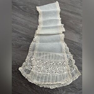 Antique Lace Scarf, Victorian Lace Scarf, Cream Color